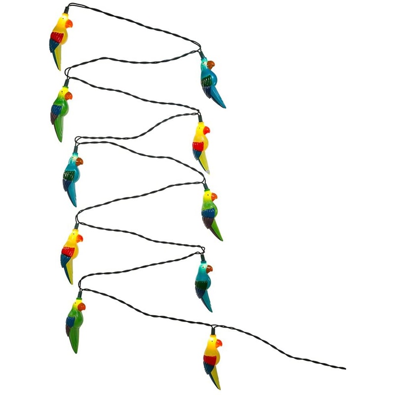 Kurt Adler Indoor/Outdoor Novelty Light Set, 10 UL Listed Incandescent Lights, Parrot, Lighted Length 11.5ft