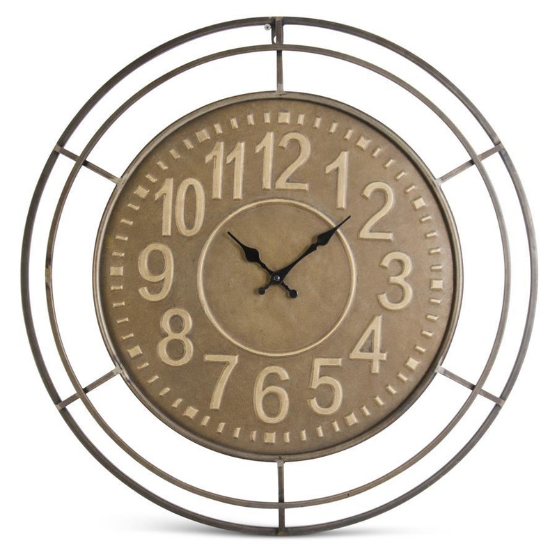 25.5″ Round Dark Metal Wall Clock- Pickup only