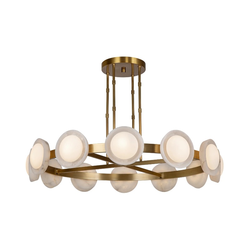 Alora CH320050-UNV Alonso 12-lt 51″ LED Chandelier, Alabaster Shade