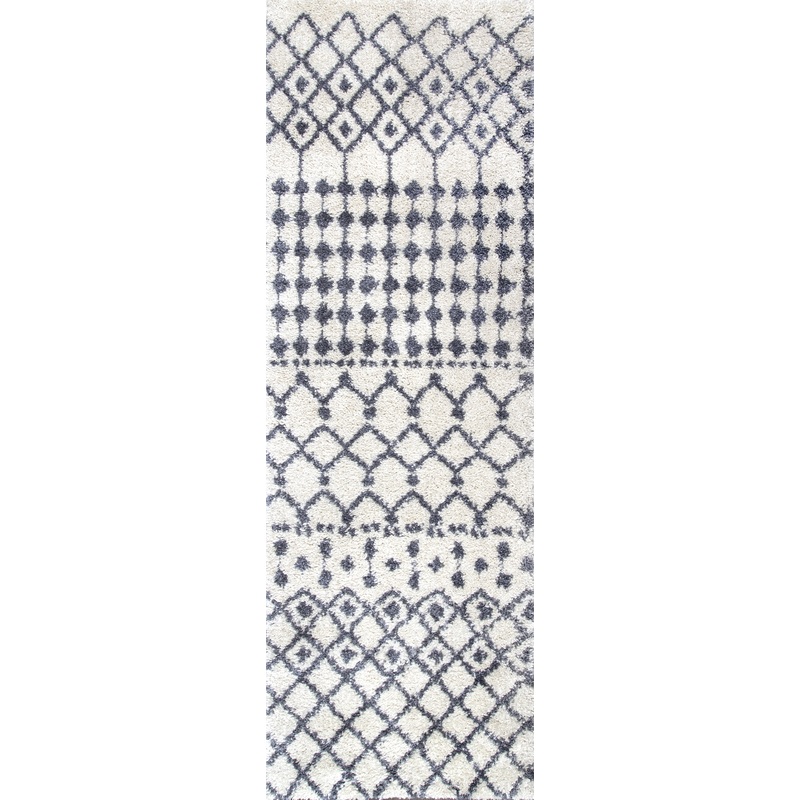 Moroccan Trellis Soft Shag Rug | Beige