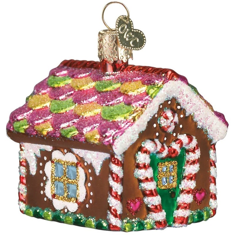 Old World Christmas Glass Blown Ornament, Gingerbread House, 3.5″