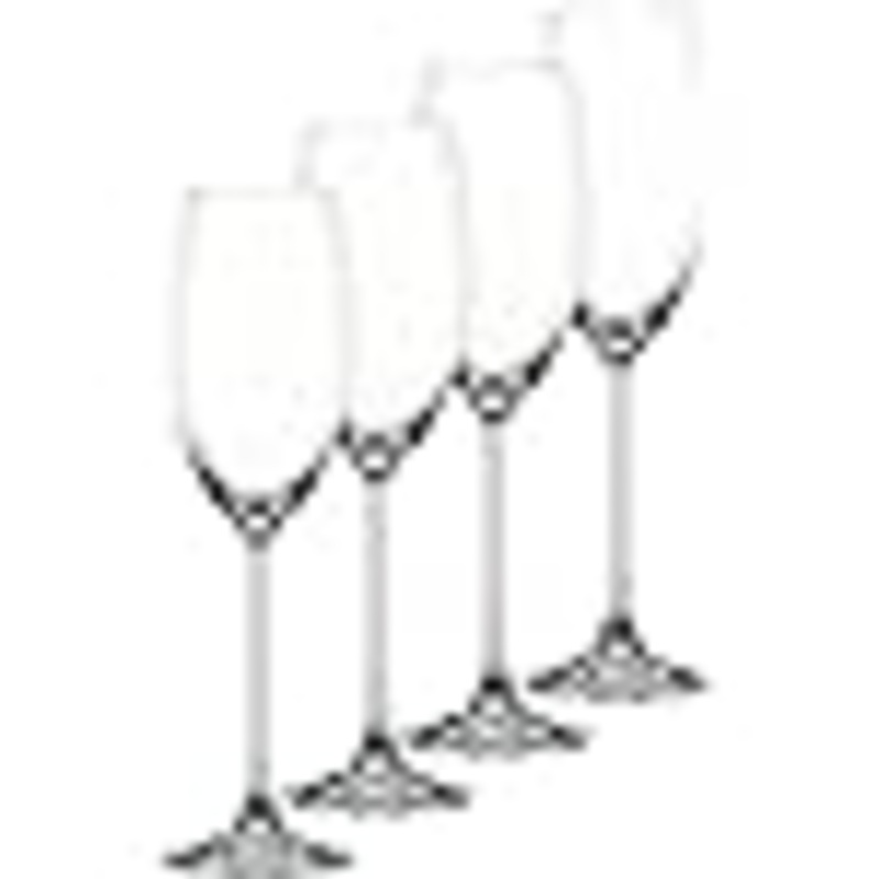Nachtmann Vivendi Champagne Flutes | Set of 4 Glasses | 9-Ounce Modern and Elegant Stemmed Glass, Crystal Clear, Dishwasher Safe