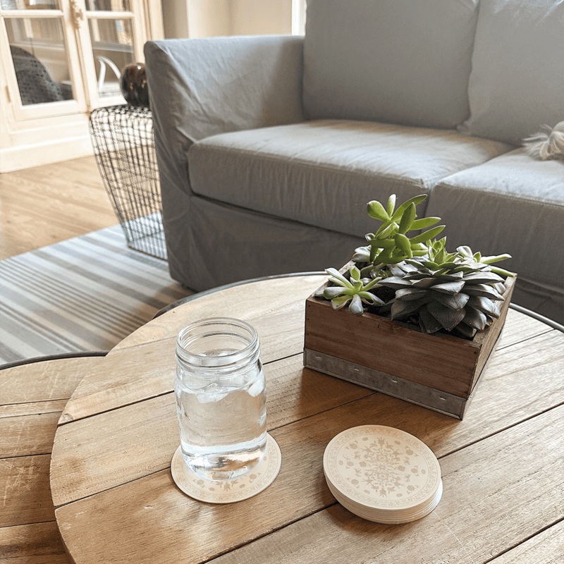 Amelia Coaster (Set of 8) | Blush Pink – Premium Vinyl Mat