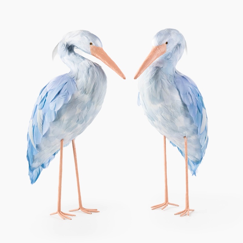Blue Saskia Stork (Pair) – 44cm