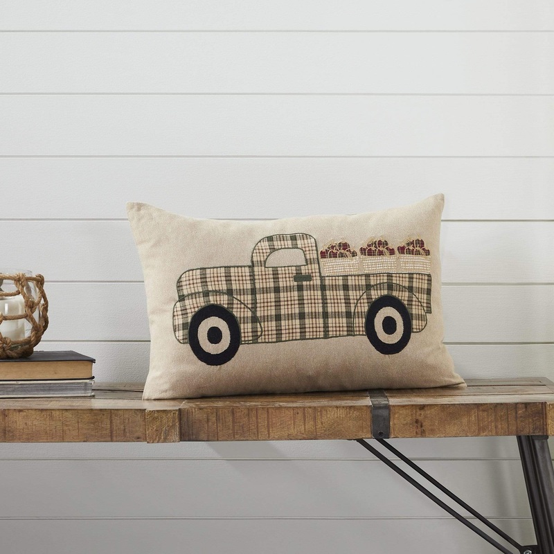 Cider Mill Applique Apple Truck Pillow 14×22