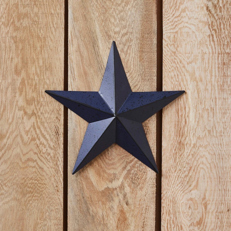 Faceted Metal Star Navy Wall Hanging 8×8