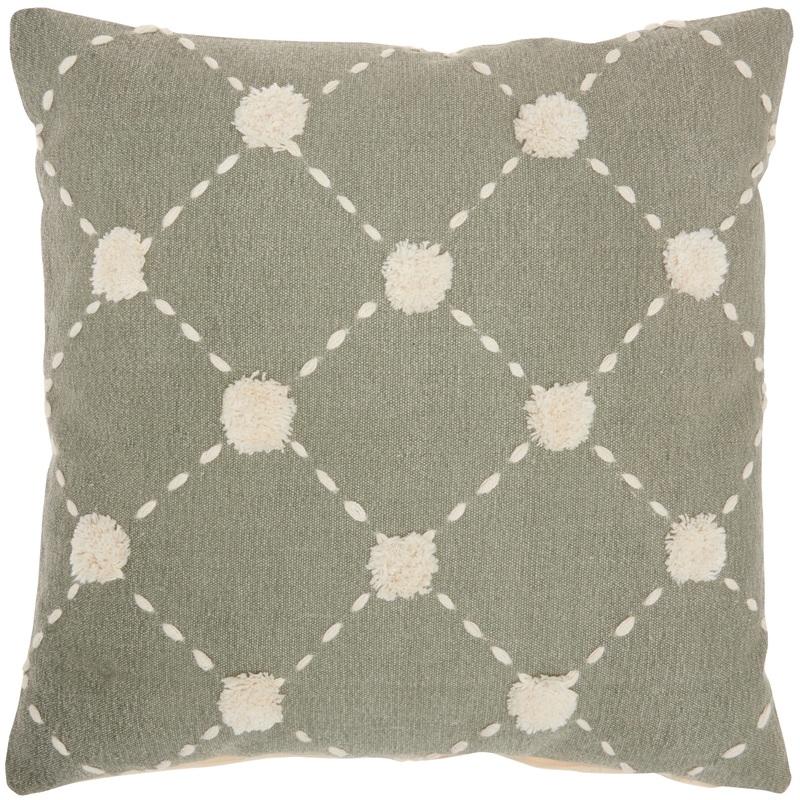 Mina Victory Lifestyle SH030 Diamond Embroid Dots 20″ x 20″  Indoor Throw Pillow