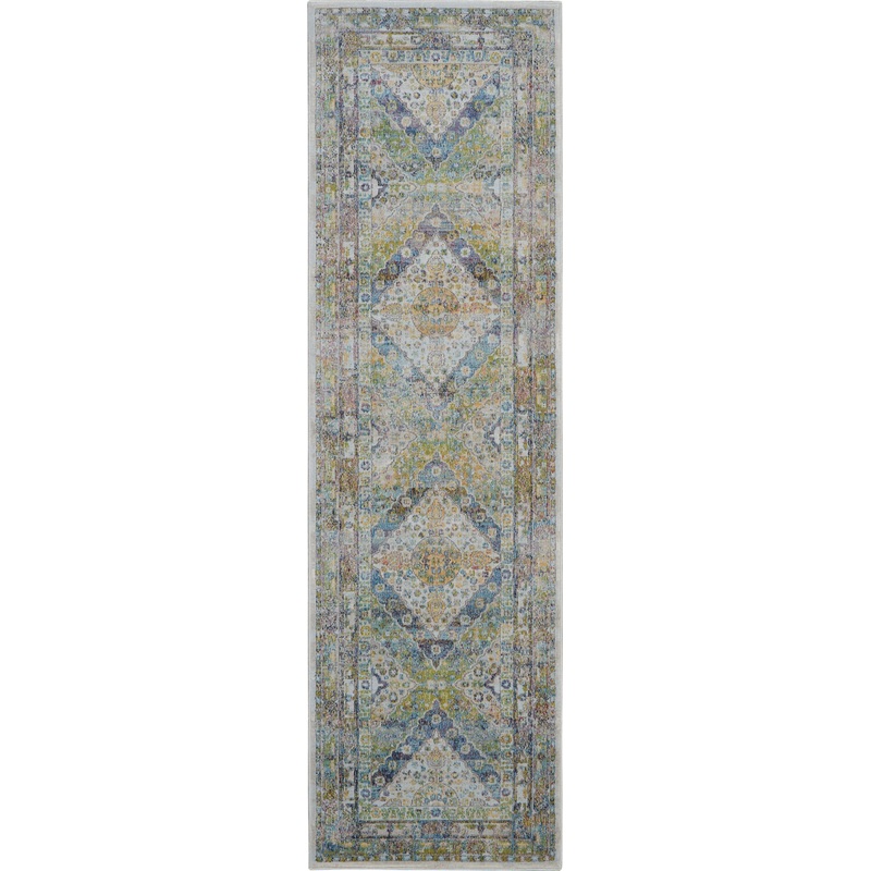 Nourison Ankara Global 2’4″ x 8′ Blue/Green Vintage Indoor Rug