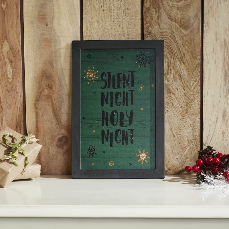 Silent Night Holy Night Framed Wall Hanging Sign 12×8