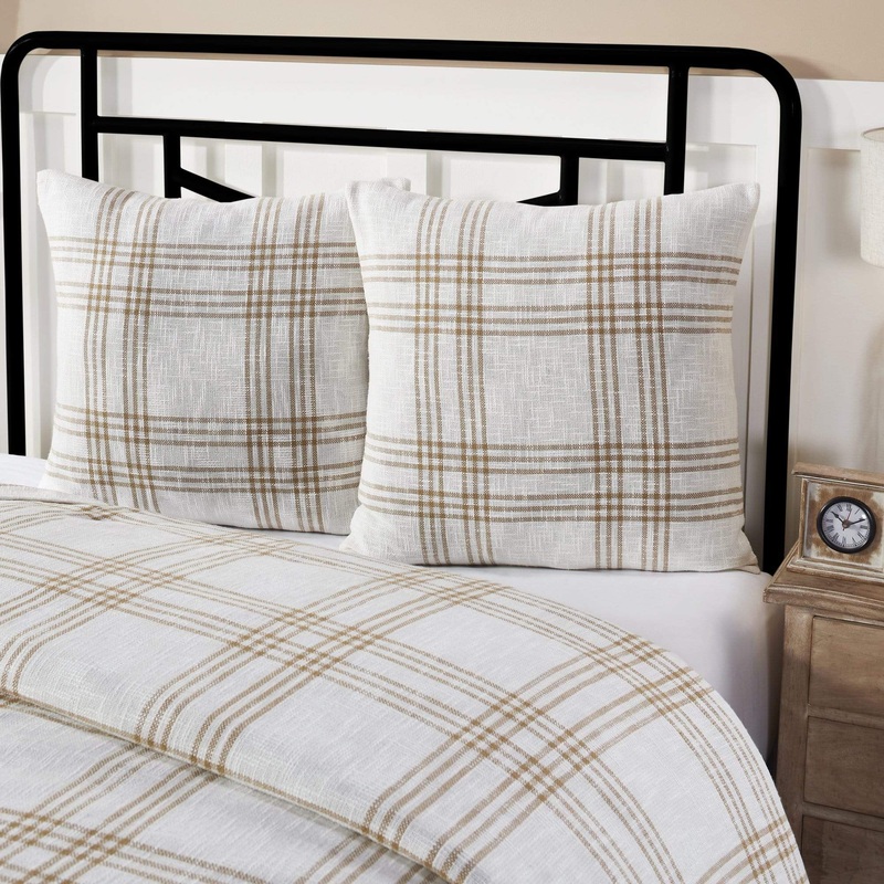 Wheat Plaid Fabric Euro Sham 26×26