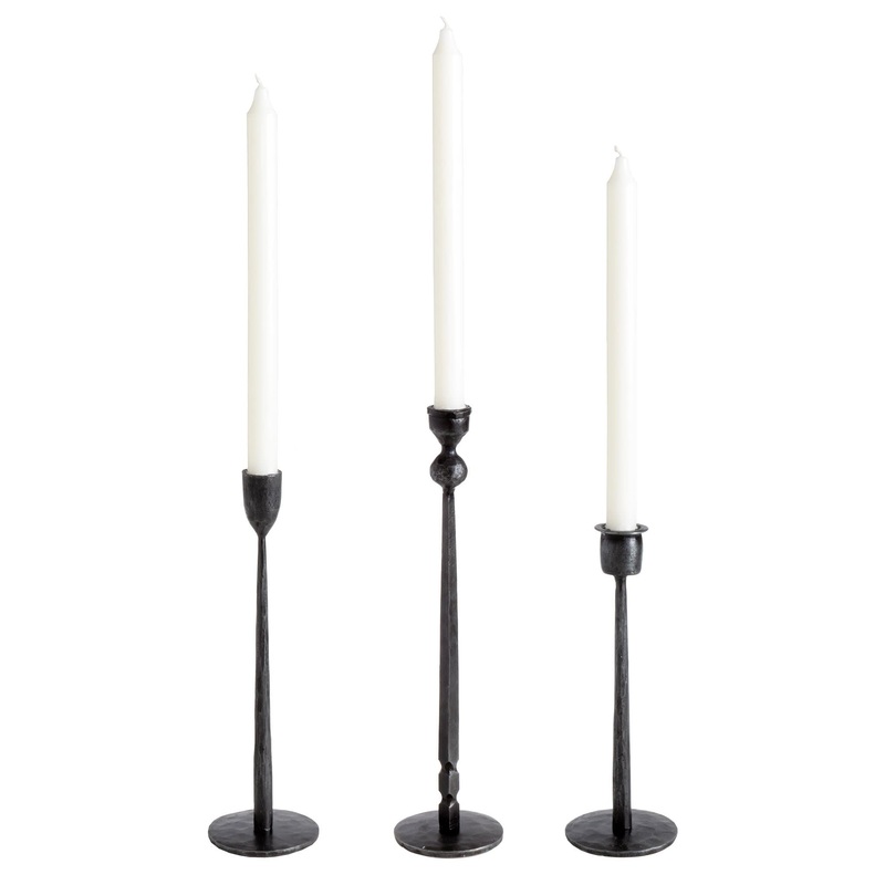 Wrought Iron Candle Holder/Set of 3 | Black