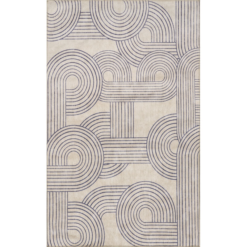Adira Reversible Washable Rug | Beige And Navy