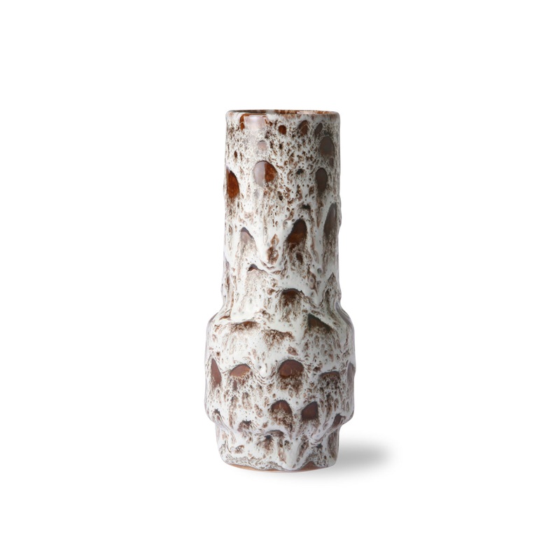 Ceramic Retro Vase Lava White