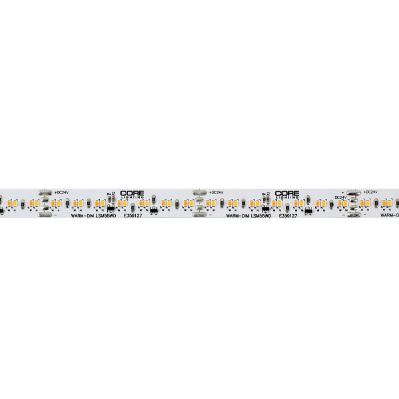 Core LSM55WD 50-ft 24V LED Indoor Auto Warm-Dim Flexible Strip, 5.5W/ft