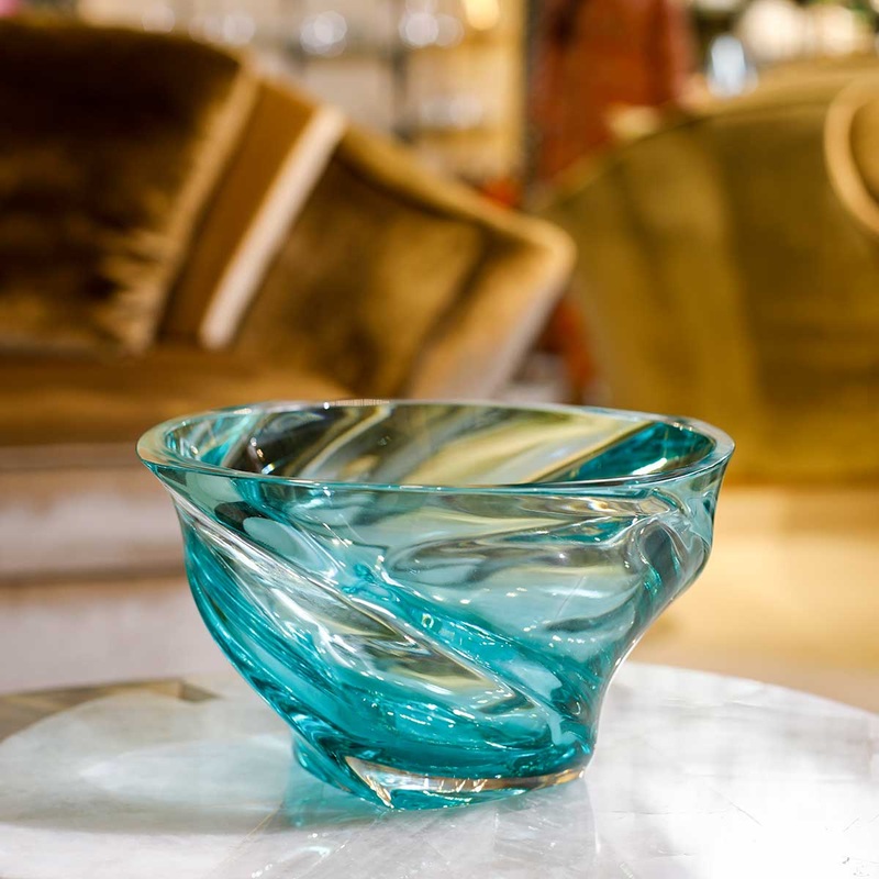 Creart Leda Crystal Decorative Bowl Blue