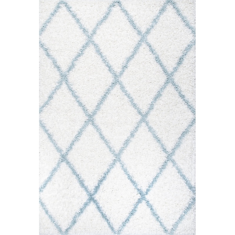 Easy Shag Lattice Rug | Blue
