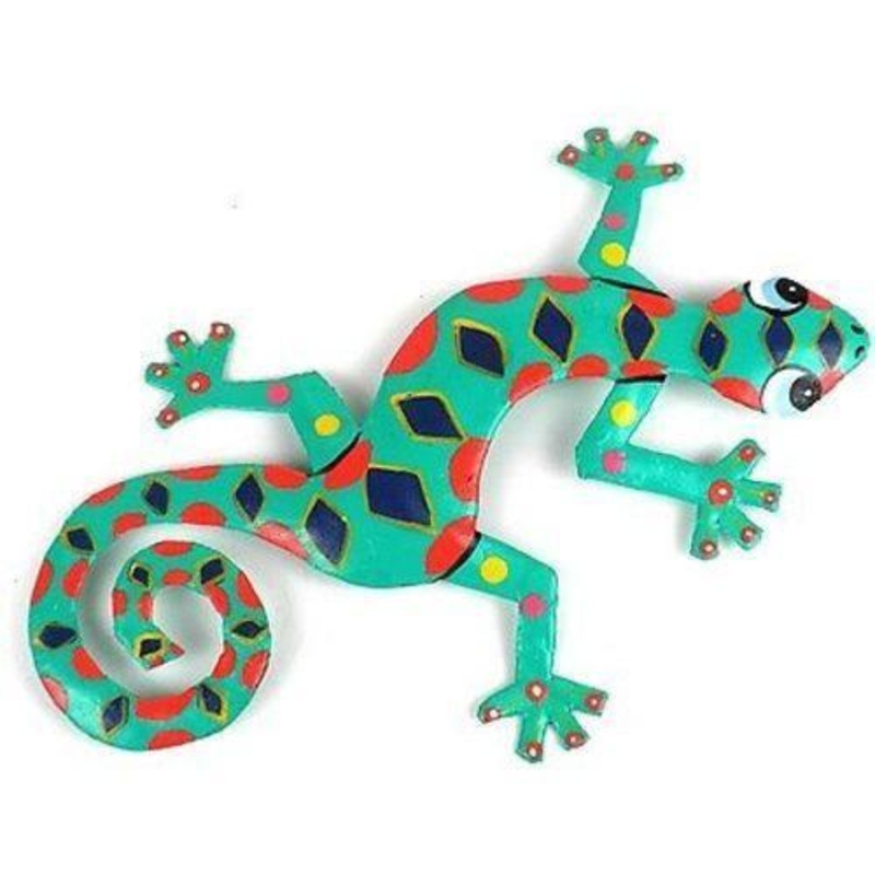 Eight Inch Spotted Metal Gecko – Caribbean Craft