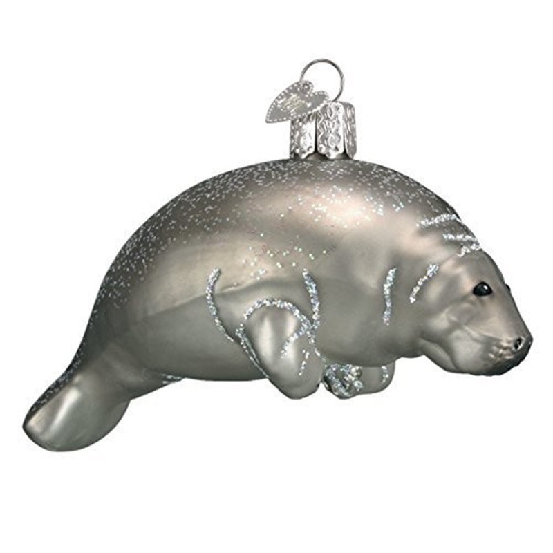 Old World Christmas Manatee Glass Blown Ornament
