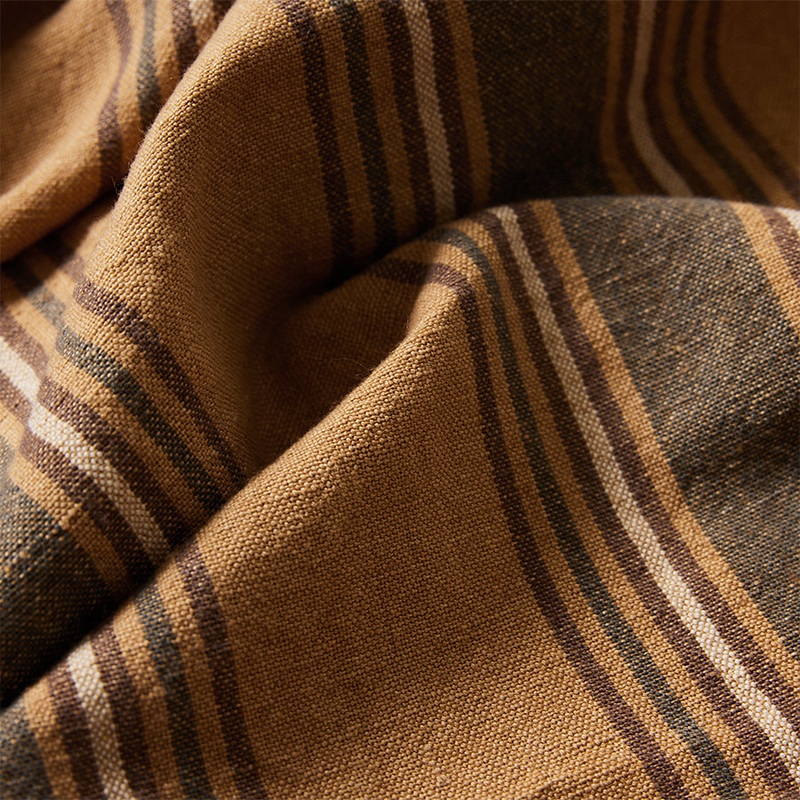 Vida Striped Table Cloth Amber/Grey, 160x300cm