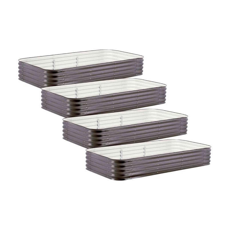 4-Pack Large Modular Metal Raised Garden Bed Kit – 15 Tall
