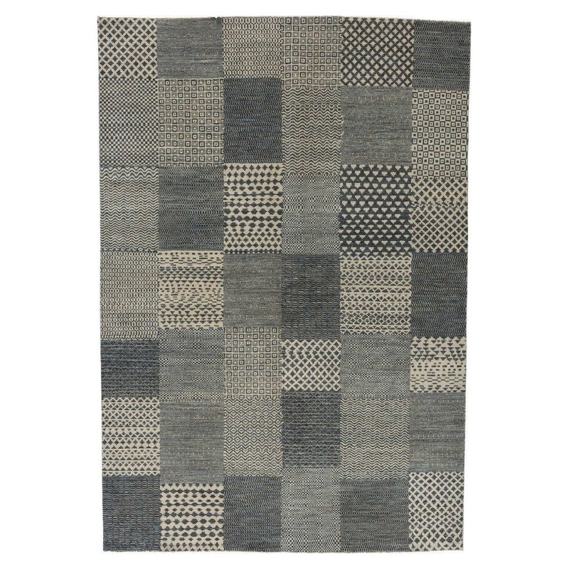 CHACKER BEIGE BLUE SAMPLE RUG