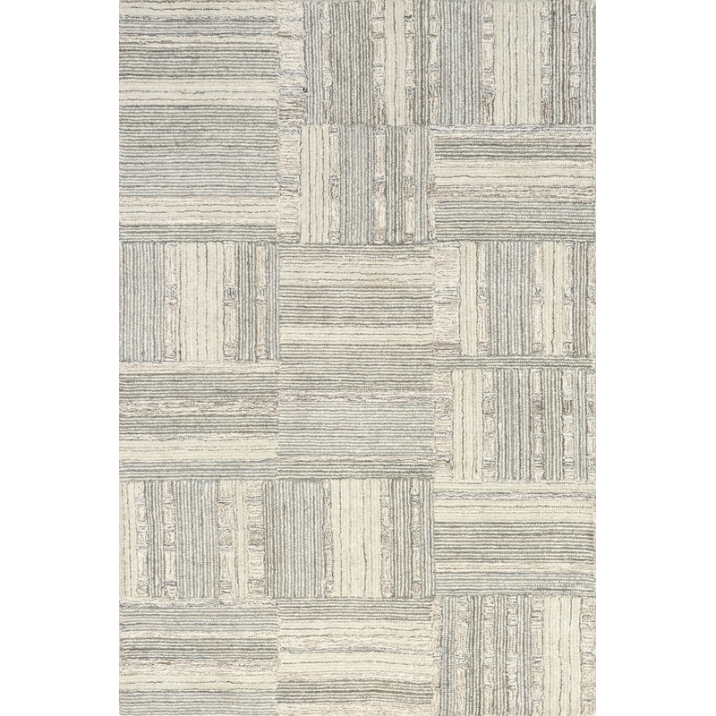 Deco Striped Tile Rug | Light Grey