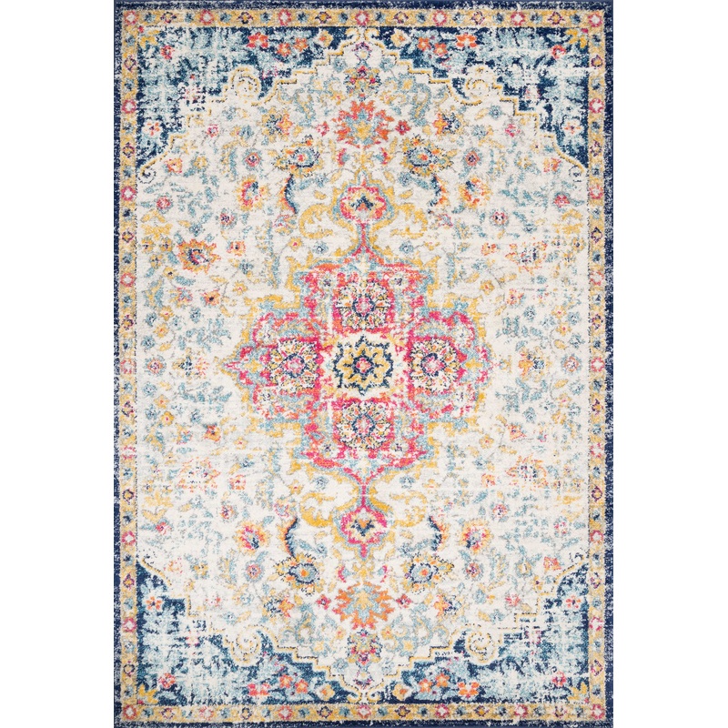 Floral Crowned Medallion Rug | Beige