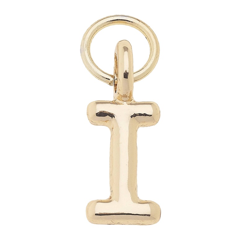 I Mini Initial Charm in Shiny Gold