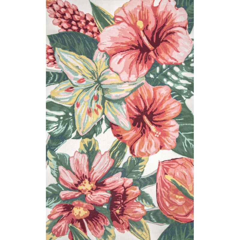 Lush Hibiscus Indoor/Outdoor Rug | Multicolor