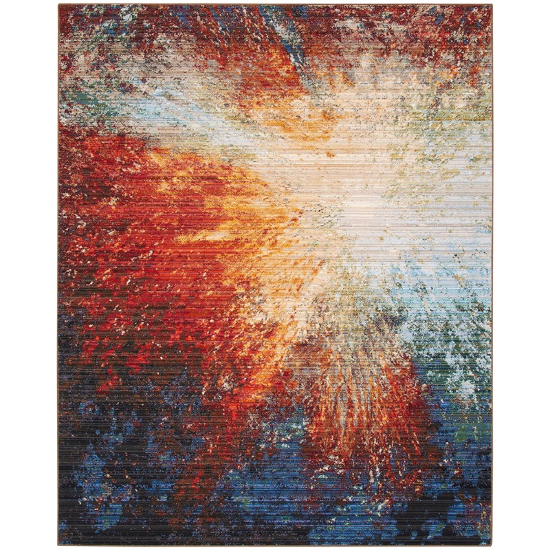 Nourison Chroma 7’9″ x 9’9″ Red Flare Modern Indoor Rug