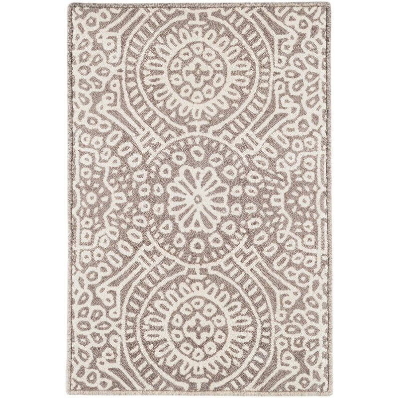 Temple Hand Micro Hooked Wool Custom Rug | Taupe