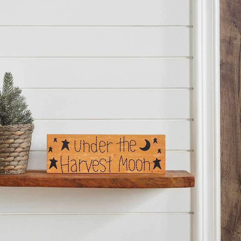 Under The Harvest Moon Prim Stars Mustard Base MDF Sign 4×12